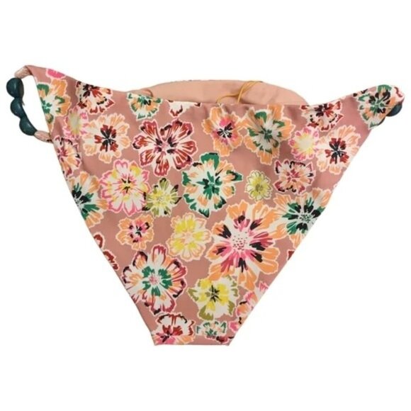 NWT Tanya Taylor Tia Bikini Bottom Floral Dahlia Beaded Hips Swim XS Pink Rose - Picture 6 of 12